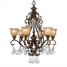  7516-BU-CL-S - Norwalk 6 Light Swarovski Strass Crystal Bronze Umber Chandelier