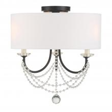  DEL-90803-MK_CEILING - Delilah 3 Light Matte Black Semi Flush Mount