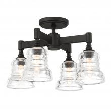  GRG-1045-MK - Gregory 4 Light Matte Black Semi Flush Mount