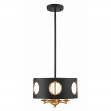  ODE-700-BK-GA - Odelle 4 Light Black + Antique Gold Chandelier