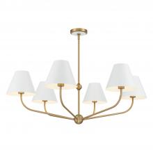  XAV-B9316-VG-WH - Xavier 6 Light Vibrant Gold + White Chandelier