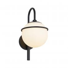  FSN-7112W-OPAL-MBLK - Saturn Outdoor Wall Sconce