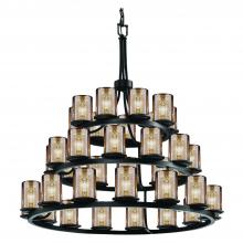 Justice Design Group FSN-8712-10-MROR-MBLK-LED36-25200 - Dakota 36-Light 3-Tier Ring LED Chandelier