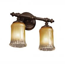 Justice Design Group GLA-8522-16-GLDC-DBRZ - Tradition 2-Light Bath Bar