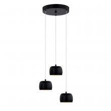  NSH-8117-MBLK - Frascati LED 3-Light Round Multi-Pendant