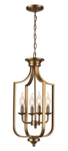  11214 AG - Hillcrest 22-in. High Antique Gold 4-Light Cage Chandelier