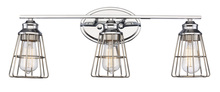  21193 PC - 3LT-SCONCE TRI STEEL CAGE-PC