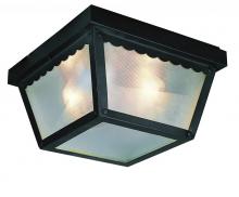  4901 BK - Samantha 1-Light, Scalloped Edge, Traditional Outdoor Flush Mount Ceiling Light