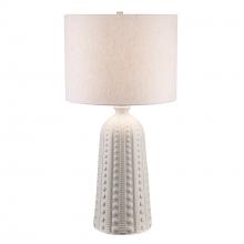  RTL-9150 WH - Barnie 1 - Light Textured Glass Table Lamp