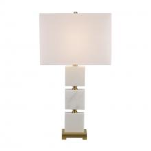  RTL-9166 WG-AG - Laurel 1 - Light White and Gold Marble Table Lamp