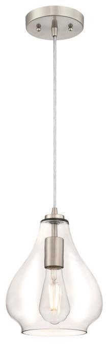  6106400 - Mini Pendant Brushed Nickel Finish Clear Glass