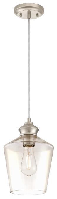  6106500 - Mini Pendant Brushed Nickel Finish Clear Glass