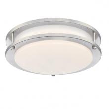  6112300 - 11 in. 19W LED Flush Brushed Nickel Finish White Frosted Shade