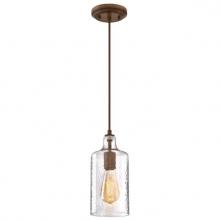  6371300 - Mini Pendant Barnwood Finish Clear Textured Glass