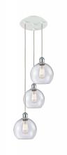  113B-3P-WPC-G124-8 - Athens - 3 Light - 15 inch - White Polished Chrome - Cord Hung - Multi Pendant