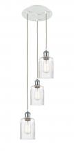  113B-3P-WPC-G342 - Hadley - 3 Light - 11 inch - White Polished Chrome - Cord Hung - Multi Pendant