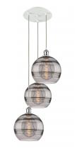  113B-3P-WPC-G556-10SM - Rochester - 3 Light - 17 inch - White Polished Chrome - Cord Hung - Multi Pendant