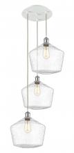  113B-3P-WPC-G654-12 - Cindyrella - 3 Light - 19 inch - White Polished Chrome - Cord Hung - Multi Pendant