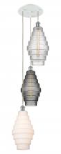  113B-3P-WPC-G670-MU - Cascade - 3 Light - 15 inch - White Polished Chrome - Cord hung - Multi Pendant