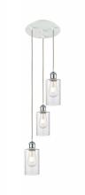  113B-3P-WPC-G804 - Clymer - 3 Light - 10 inch - White Polished Chrome - Cord Hung - Multi Pendant