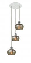  113B-3P-WPC-G96 - Fenton - 3 Light - 13 inch - White Polished Chrome - Cord Hung - Multi Pendant