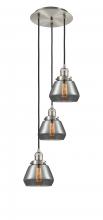  113F-3P-SN-G173 - Fulton - 3 Light - 14 inch - Brushed Satin Nickel - Cord hung - Multi Pendant