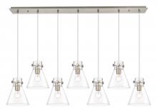  127-410-1PS-SN-G411-8CL - Newton Cone - 7 Light - 52 inch - Brushed Satin Nickel - Linear Pendant