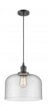  201C-OB-G74-L-LED - Bell - 1 Light - 12 inch - Oil Rubbed Bronze - Cord hung - Mini Pendant