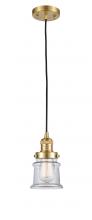  201C-SG-G182S - Canton - 1 Light - 5 inch - Satin Gold - Cord hung - Mini Pendant