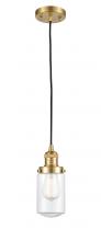  201C-SG-G312-LED - Dover - 1 Light - 5 inch - Satin Gold - Cord hung - Mini Pendant