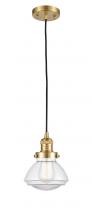  201C-SG-G322-LED - Olean - 1 Light - 7 inch - Satin Gold - Cord hung - Mini Pendant