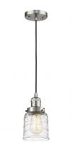  201C-SN-G513 - Bell - 1 Light - 5 inch - Brushed Satin Nickel - Cord hung - Mini Pendant