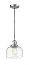  201C-SN-G713-LED - Bell - 1 Light - 8 inch - Brushed Satin Nickel - Cord hung - Mini Pendant