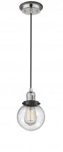  201CBP-PNBK-G204-6 - Beacon - 1 Light - 6 inch - Polished Nickel - Cord hung - Mini Pendant