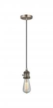  201CSW-AB-LED - Bare Bulb - 1 Light - 3 inch - Antique Brass - Cord hung - Mini Pendant