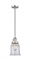  201CSW-SN-G182 - Canton - 1 Light - 6 inch - Brushed Satin Nickel - Cord hung - Mini Pendant