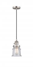  201CSW-SN-G184S - Canton - 1 Light - 5 inch - Brushed Satin Nickel - Cord hung - Mini Pendant