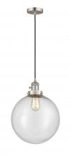  201CSW-SN-G204-12 - Beacon - 1 Light - 12 inch - Brushed Satin Nickel - Cord hung - Mini Pendant