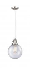  201CSW-SN-G204-8 - Beacon - 1 Light - 8 inch - Brushed Satin Nickel - Cord hung - Mini Pendant