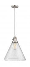  201CSW-SN-G44-L-LED - Cone - 1 Light - 12 inch - Brushed Satin Nickel - Cord hung - Mini Pendant