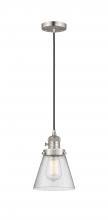  201CSW-SN-G64-LED - Cone - 1 Light - 6 inch - Brushed Satin Nickel - Cord hung - Mini Pendant