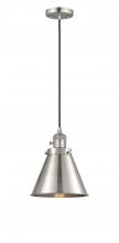  201CSW-SN-M13-SN - Appalachian - 1 Light - 8 inch - Brushed Satin Nickel - Cord hung - Mini Pendant