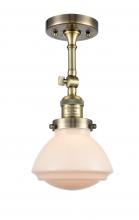 Innovations Lighting 201F-AB-G321 - Olean - 1 Light - 7 inch - Antique Brass - Semi-Flush Mount