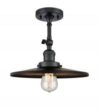  201F-BK-MFR-BK-12-LED - Railroad - 1 Light - 12 inch - Matte Black - Semi-Flush Mount