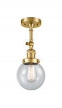  201F-SG-G204-6 - Beacon - 1 Light - 6 inch - Satin Gold - Semi-Flush Mount