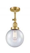  201F-SG-G204-8 - Beacon - 1 Light - 8 inch - Satin Gold - Semi-Flush Mount