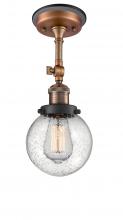  201FBP-ACBK-G204-6 - Beacon - 1 Light - 6 inch - Antique Copper - Semi-Flush Mount