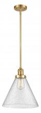  201S-SG-G44-L-LED - Cone - 1 Light - 12 inch - Satin Gold - Stem Hung - Mini Pendant