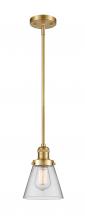  201S-SG-G62 - Cone - 1 Light - 6 inch - Satin Gold - Stem Hung - Mini Pendant