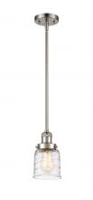  201S-SN-G513-LED - Bell - 1 Light - 5 inch - Brushed Satin Nickel - Stem Hung - Mini Pendant